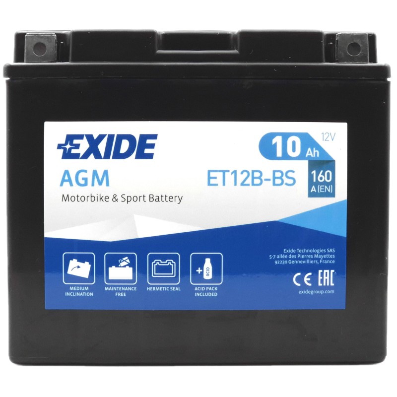 EXIDE AGM ET12B-BS 12V 10Ah 160A (EN)