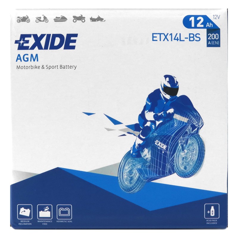 EXIDE AGM ETX14L-BS 12V 12Ah 200A (EN)