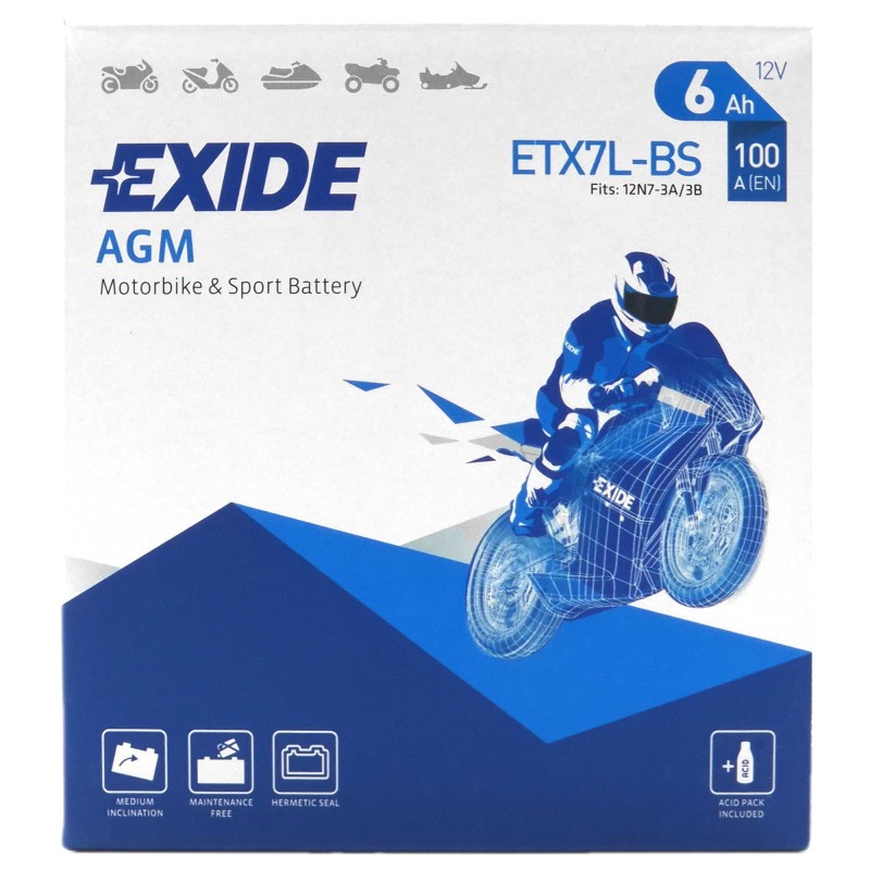 EXIDE AGM ETX7L-BS 12V 6Ah 100A (EN)