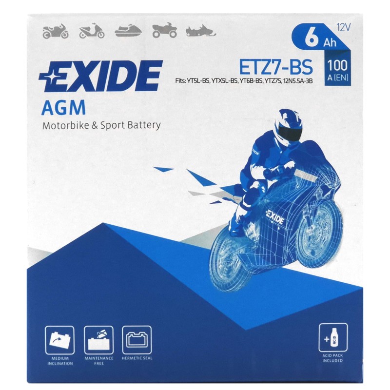 EXIDE AGM ETZ7-BS 12V 6Ah 100A (EN)