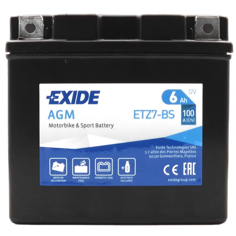 EXIDE AGM ETZ7-BS 12V 6Ah 100A (EN)