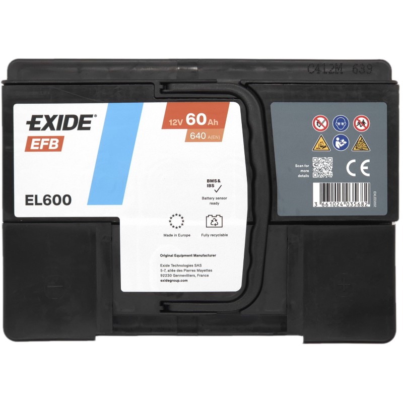 EXIDE EFB EL600 12V 60Ah 640A (EN)