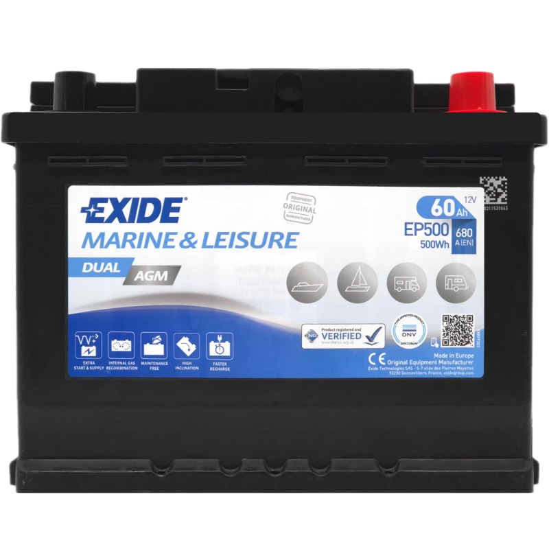EXIDE AGM EP500 12V 60Ah 680A (EN)