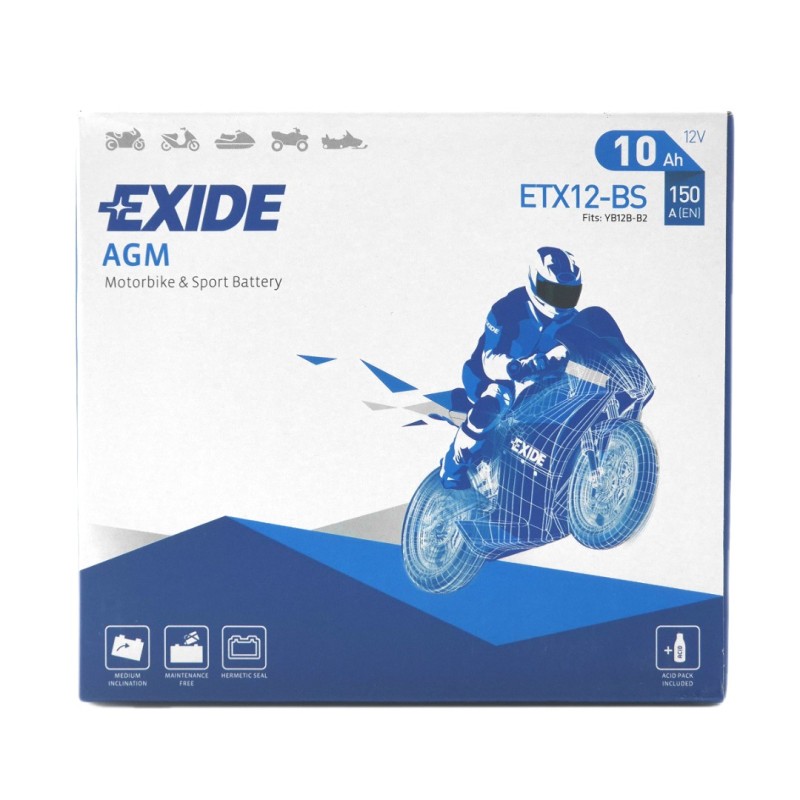 EXIDE AGM ETX12-BS 12V 10Ah 150A (EN)
