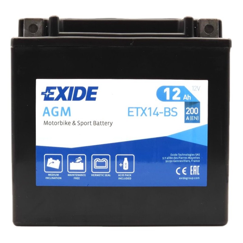 EXIDE AGM ETX14-BS 12V 12Ah 200A (EN)