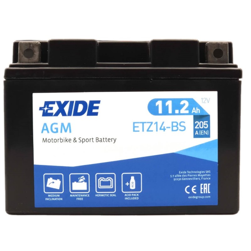 EXIDE AGM ETZ14-BS 12V 11.2Ah 205A (EN)