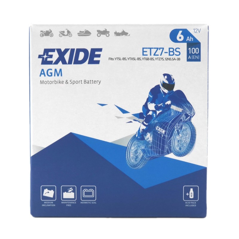 EXIDE AGM ETZ7-BS 12V 6Ah 100A (EN)