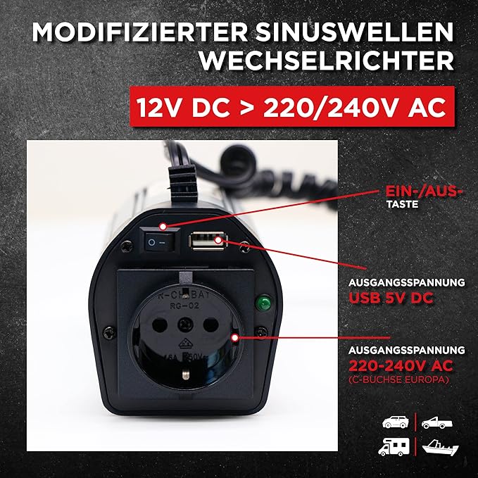 Schumacher INV150 12V DC → 220V/240V AC