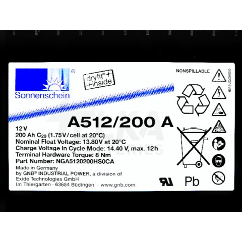 Sonnenschein GEL A512 / 200 A 12V 200Ah