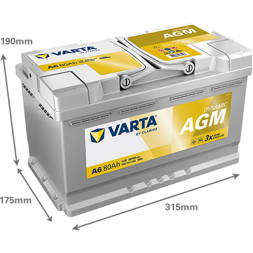 VARTA Dynamic AGM A6 12V 80Ah 800A (EN)