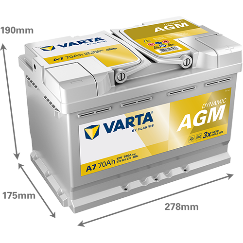 VARTA Dynamic AGM A7 12V 70Ah 760A (EN)