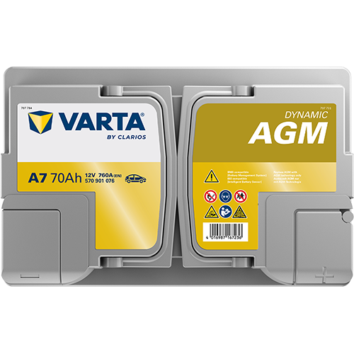 VARTA Dynamic AGM A7 12V 70Ah 760A (EN)