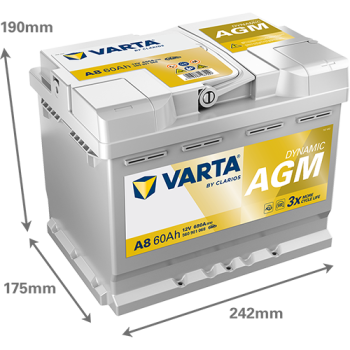 VARTA Dynamic AGM A8 12V 60Ah 680A (EN)