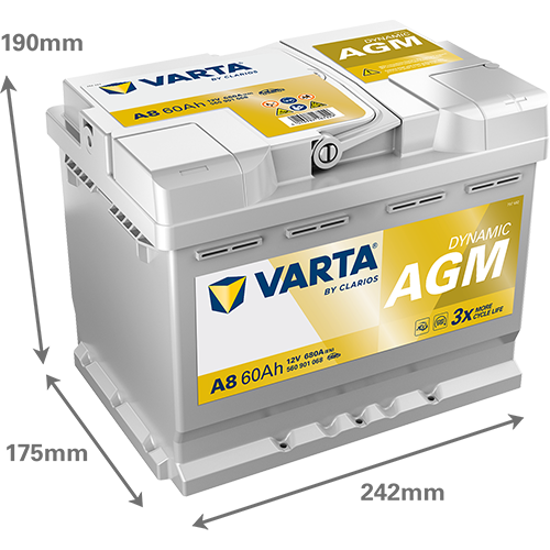 VARTA Dynamic AGM A8 12V 60Ah 680A (EN)