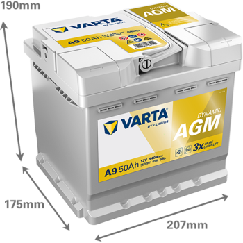 VARTA Dynamic AGM A9 12V 50Ah 540A (EN)