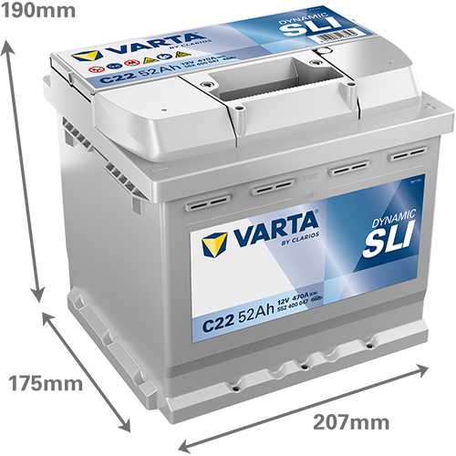 VARTA Dynamic SLI C22 12V 52Ah 470A (EN)