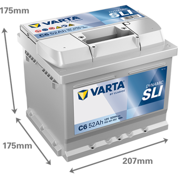 VARTA Dynamic SLI C6 12V 52Ah 520A (EN)