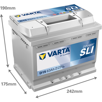 VARTA Dynamic SLI D15 12V 63Ah 610A (EN)