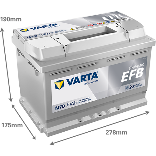 VARTA Dynamic EFB N70 12V 70Ah 760A (EN)