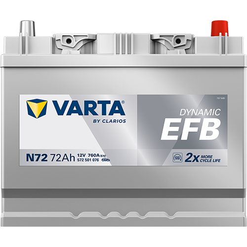 VARTA Dynamic EFB N72 12V 72Ah 760A (EN)