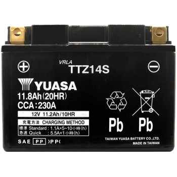 YUASA AGM TTZ14S 12V 11.8Ah 230A (CCA)