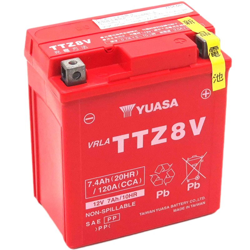 YUASA AGM TTZ8V 12V 7.4Ah 120A (CCA)