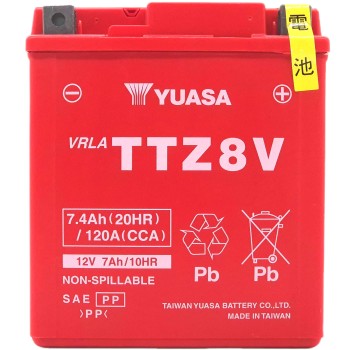 YUASA AGM TTZ8V 12V 7.4Ah 120A (CCA)