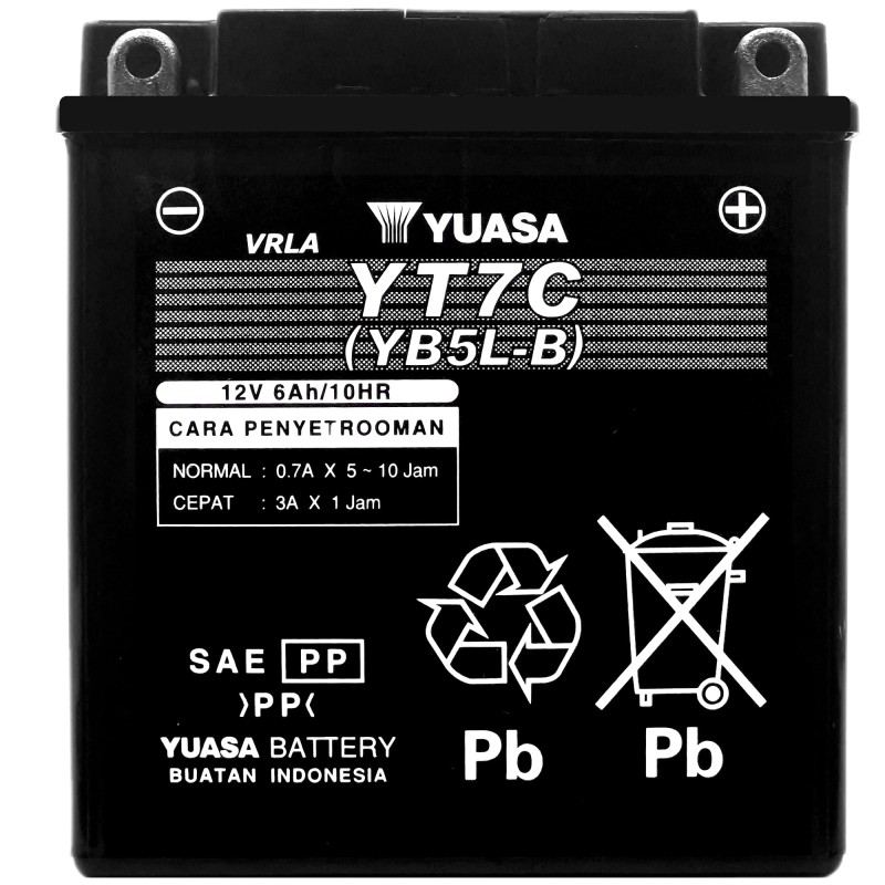 YUASA AGM YT7C 12V 6Ah 85A (CCA)