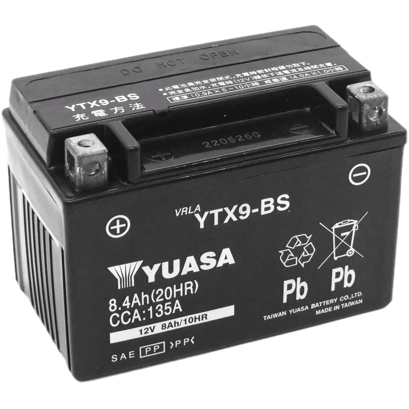 YUASA AGM YTX9-BS 12V 8.4Ah 135A (CCA)