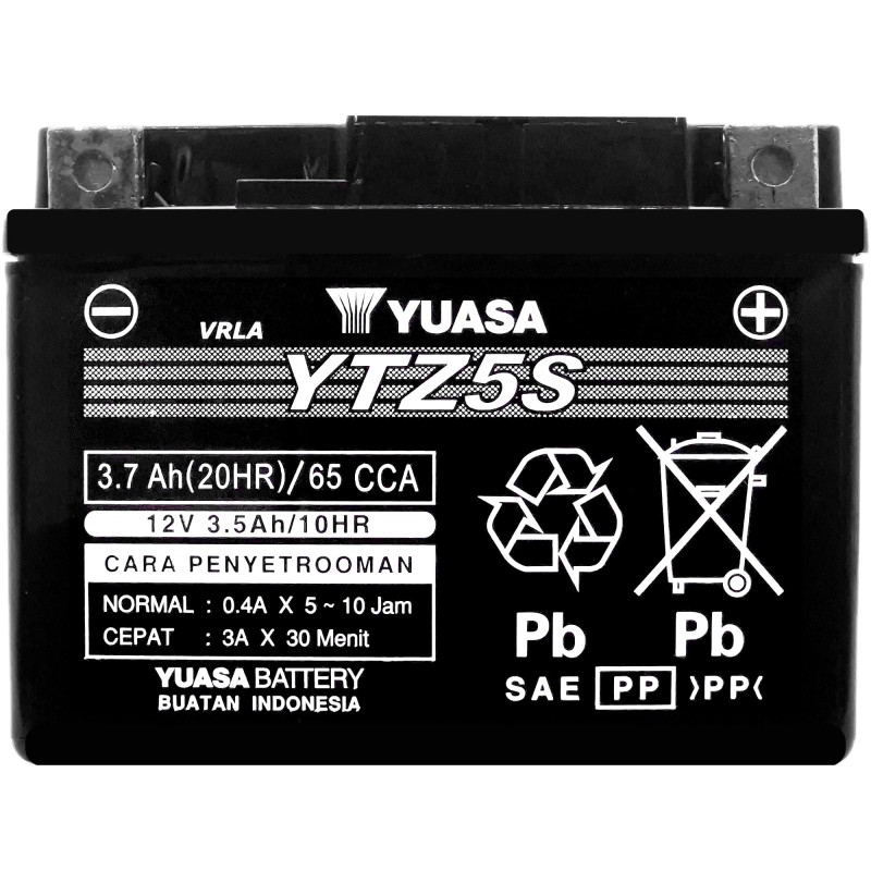 YUASA AGM YTZ5S 12V 3.7Ah 65A (CCA)