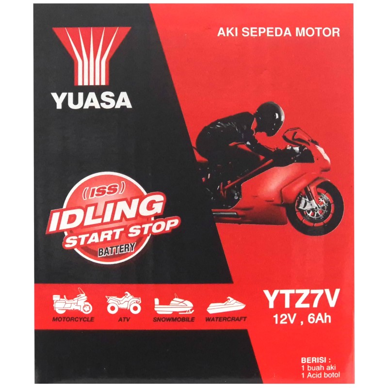 YUASA AGM YTZ7V 12V 6.3Ah 105A (CCA)