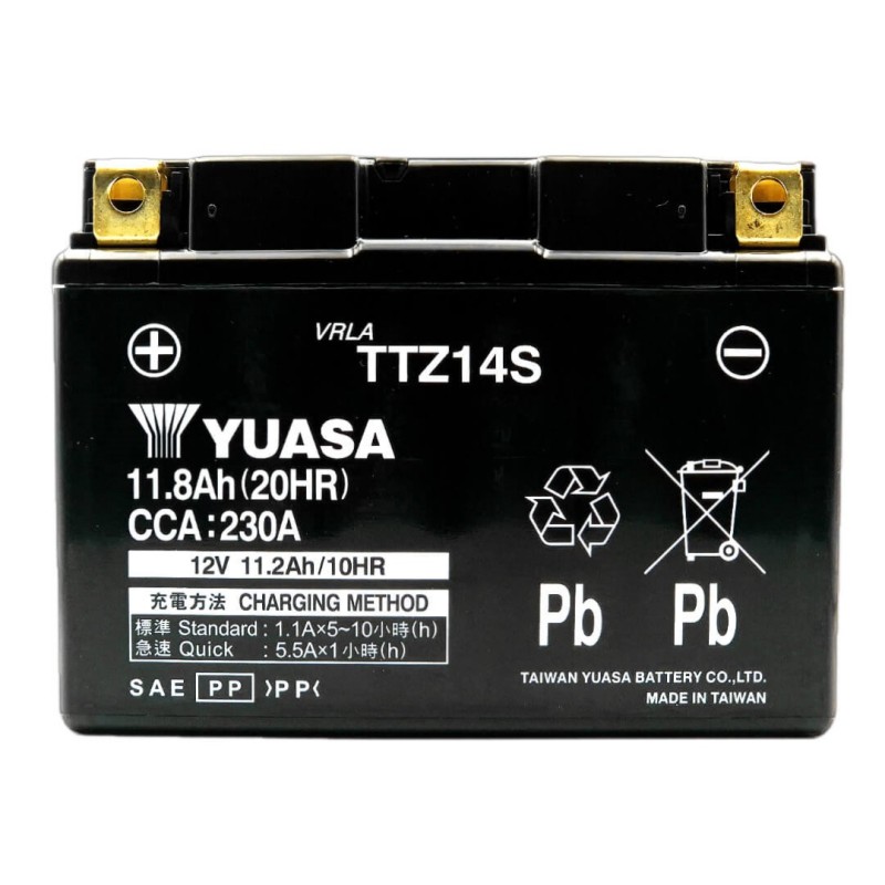 YUASA AGM TTZ14S 12V 11.8Ah 230A (CCA)