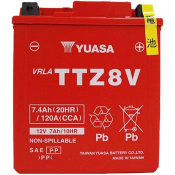 YUASA AGM TTZ8V 12V 7.4Ah 120A (CCA)
