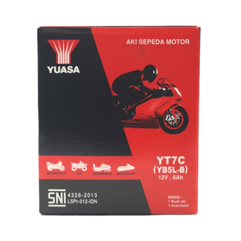 YUASA AGM YT7C 12V 6Ah 85A (CCA)