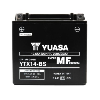 YUASA AGM YTX14-BS 12V 12.6Ah 200A (CCA)