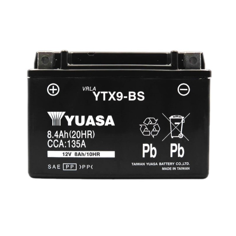 YUASA AGM YTX9-BS 12V 8.4Ah 135A (CCA)