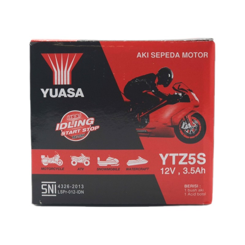 YUASA AGM YTZ5S 12V 3.7Ah 65A (CCA)
