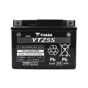 YUASA AGM YTZ5S 12V 3.7Ah 65A (CCA)