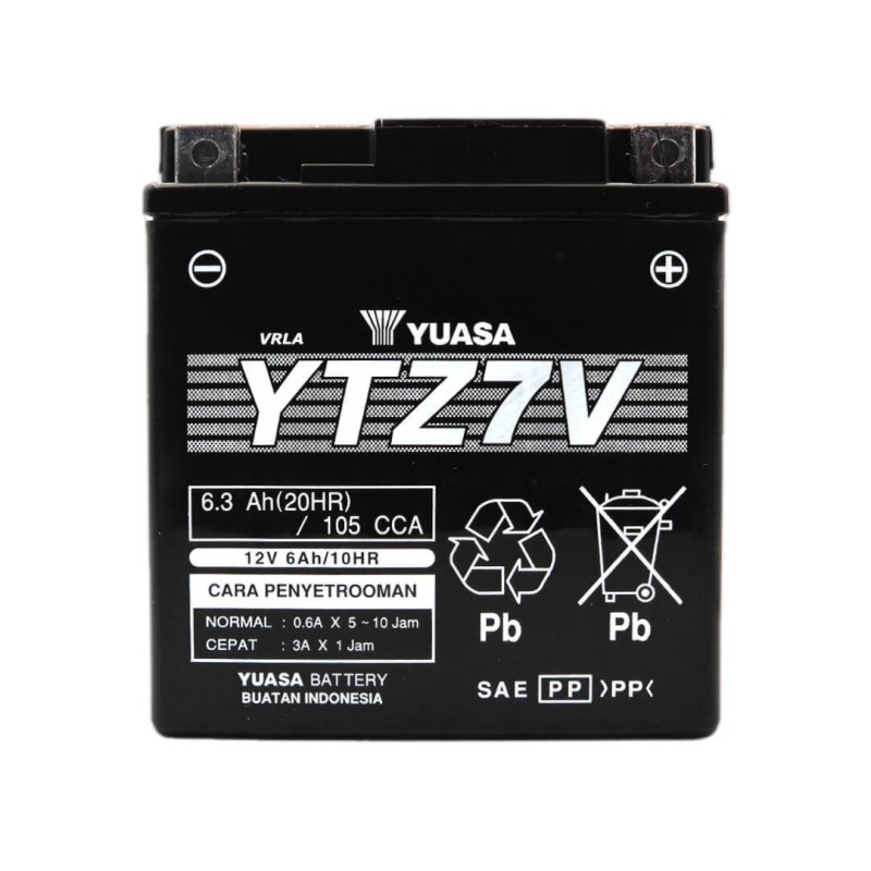 YUASA AGM YTZ7V 12V 6.3Ah 105A (CCA)