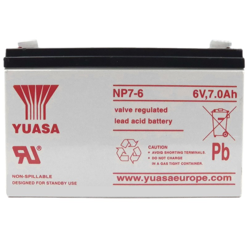 YUASA AGM NP7-6 6V 7Ah